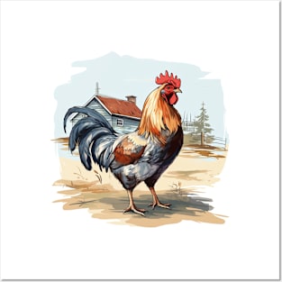 Colorful Rooster Posters and Art